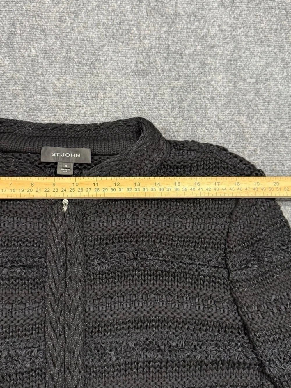 St. John Black  knit sweater jacket Size 12
